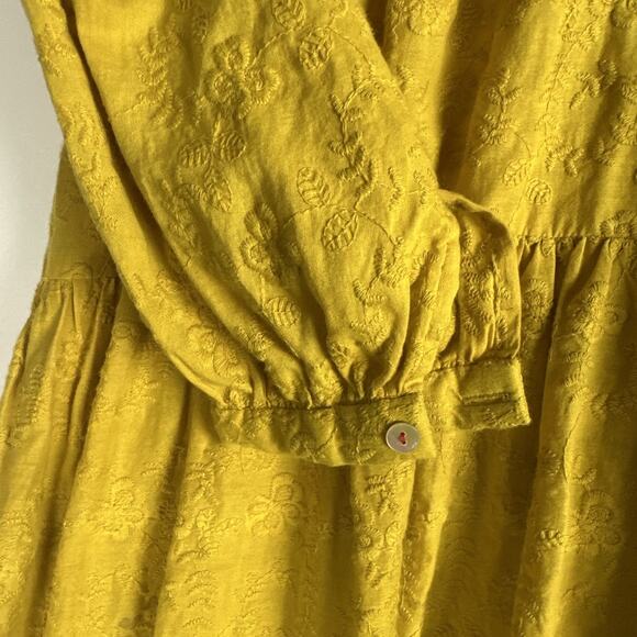 Matta Yamini Embroidered Dress - Yellow | Size Small - Picture 4 of 9